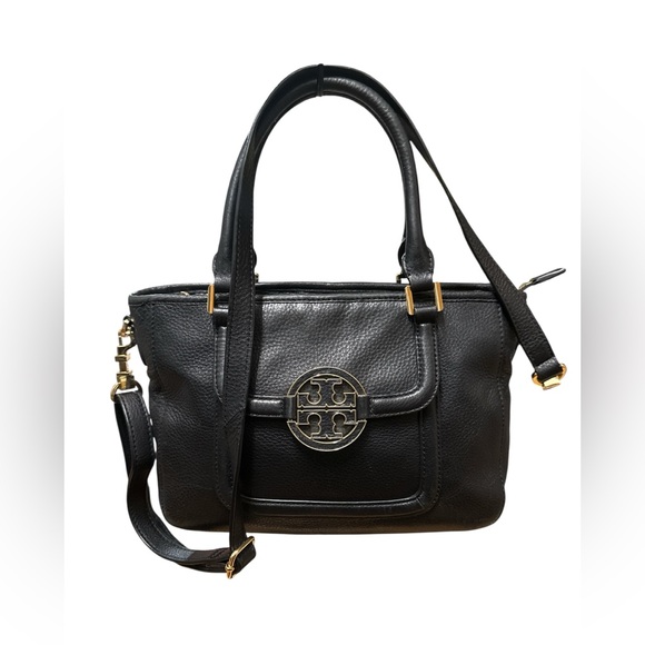 Tory Burch Amanda Black Leather Satchel - Picture 1 of 7